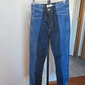 Trendy Two-Tone Blue Boyfriend Jeans